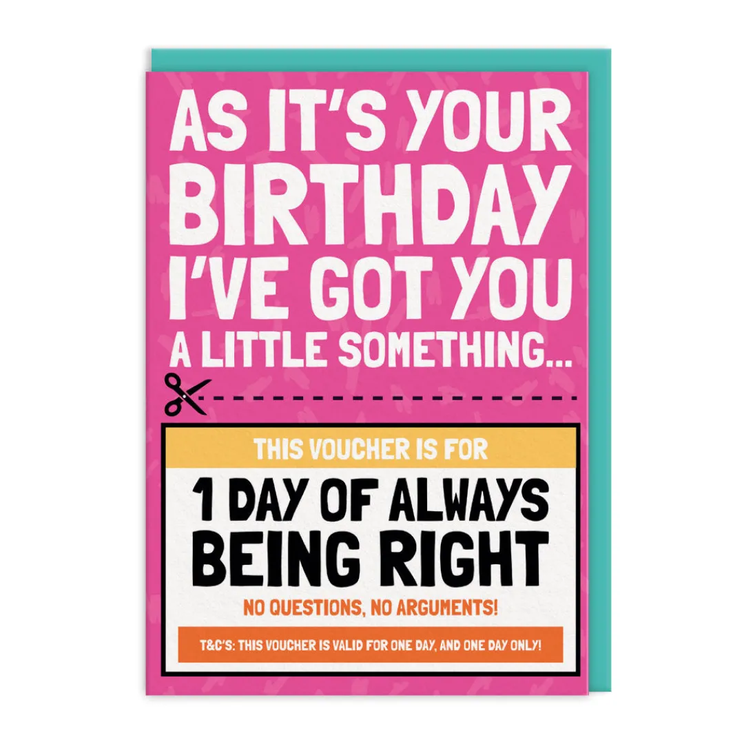 AbiGoLucky Birthday Cards*Always Right Voucher Birthday Card πππ | Ohh Deer