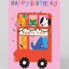 Raspberry Blossom Birthday|Birthday Cards*Animal Party Time Bus Birthday Card | Ohh Deer