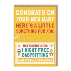 AbiGoLucky Congratulations|New Arrival*Babysitting Voucher New Baby Card - | Ohh Deer