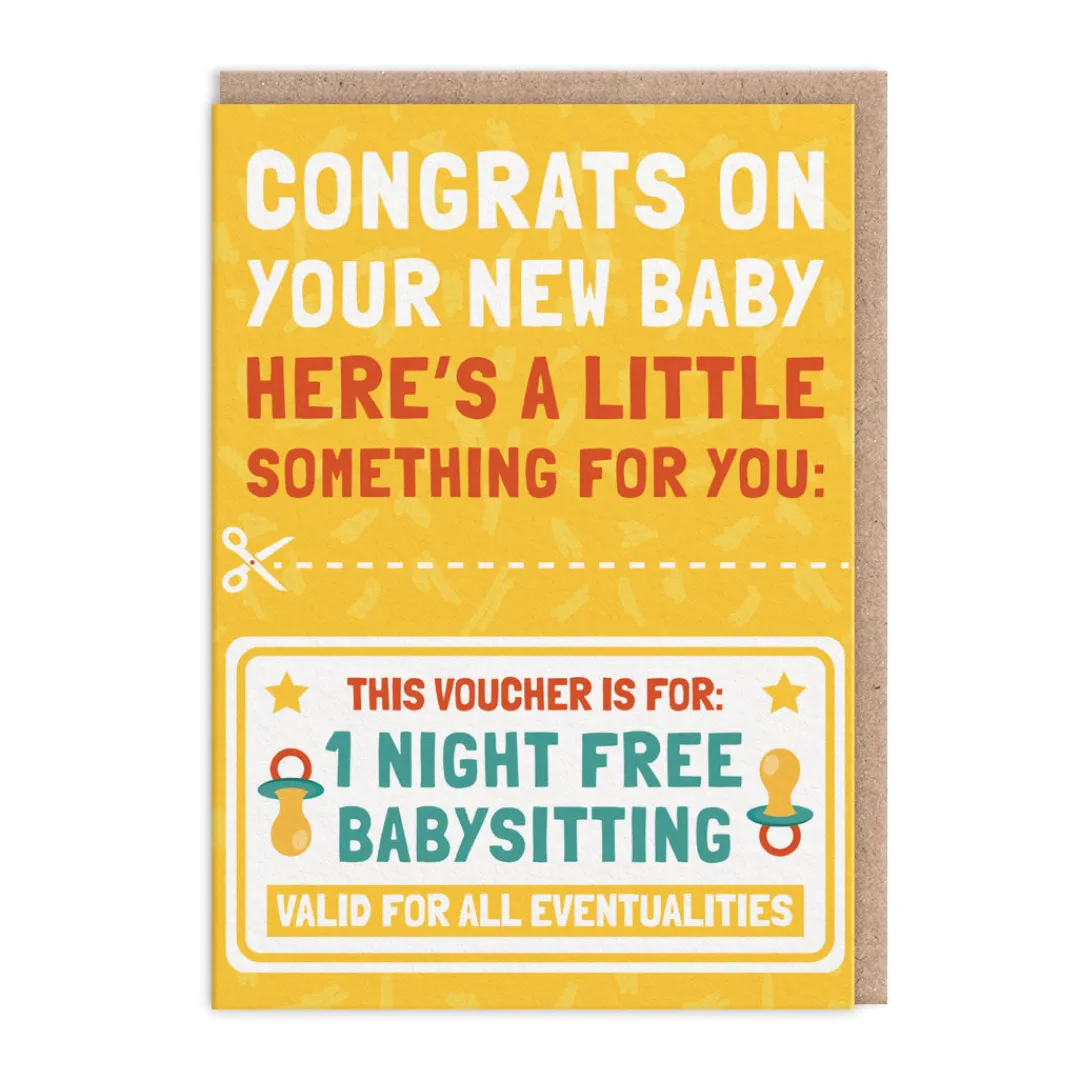AbiGoLucky Congratulations|New Arrival*Babysitting Voucher New Baby Card - | Ohh Deer