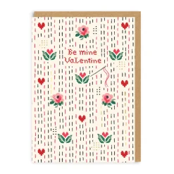 Cath Kidston Valentine's Day Cards*Be Mine Valentine Stitch Ditsy Card | Ohh Deer