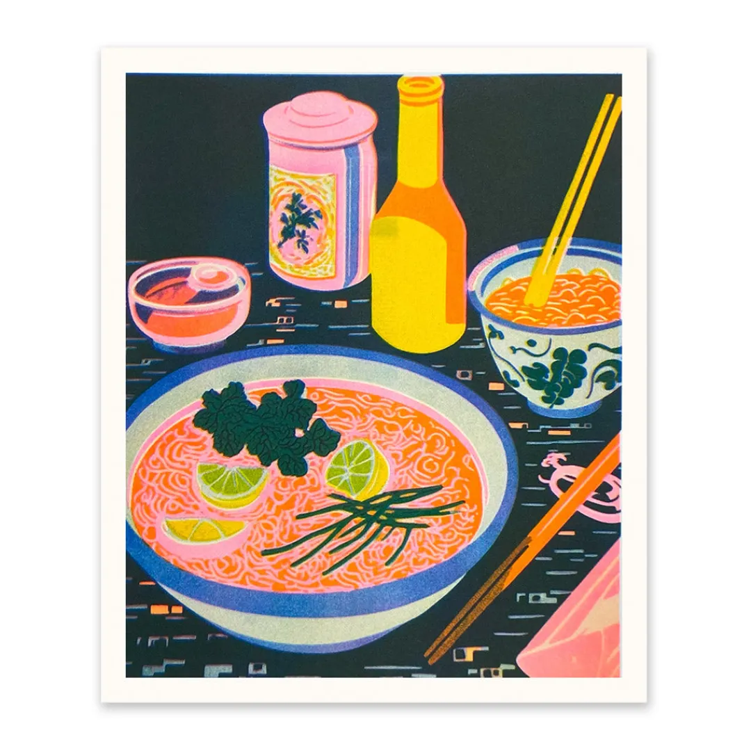 Ohh Deer Prints*Black Ramen Riso Print (12x10)