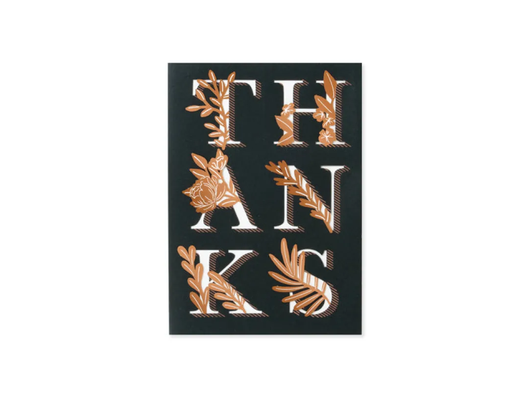 UWP Luxe Pop Up & 3d Cards*Botanical Thanks 3D Pop Up Greeting Card | Ohh Deer