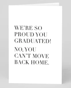Huckleberry Letterpress Co. Congratulations*Can't Move Back Home Graduation Card | Ohh Deer