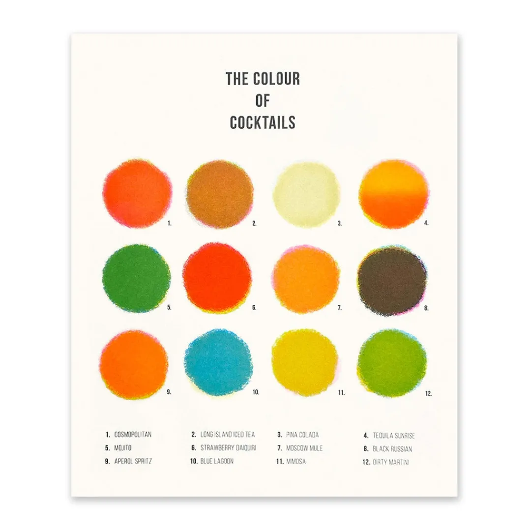Ohh Deer Prints*Colours of Cocktails Riso Print (12x10)