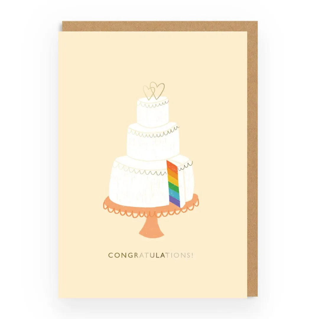 Ohh Deer Congratulations|Wedding*Congratulations Rainbow Wedding Cake Greeting Card