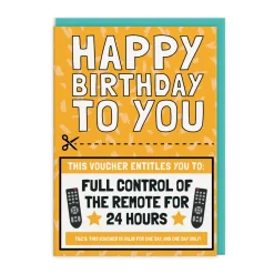 AbiGoLucky Birthday Cards*Control Of TV Remote Voucher Birthday Card 📺 | Ohh Deer