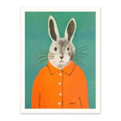 Ohh Deer Prints*Cute Rabbit Riso Print (8x6)