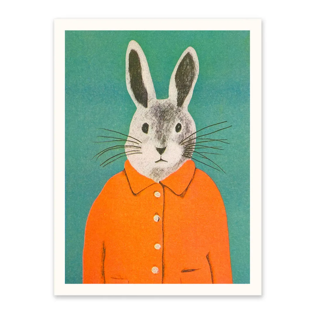 Ohh Deer Prints*Cute Rabbit Riso Print (8x6)