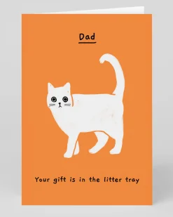 Ken The Cat Father's Day|Father's Day Cards*Dad Your Gift Is In The Litter Tray Greeting Card | Ohh Deer