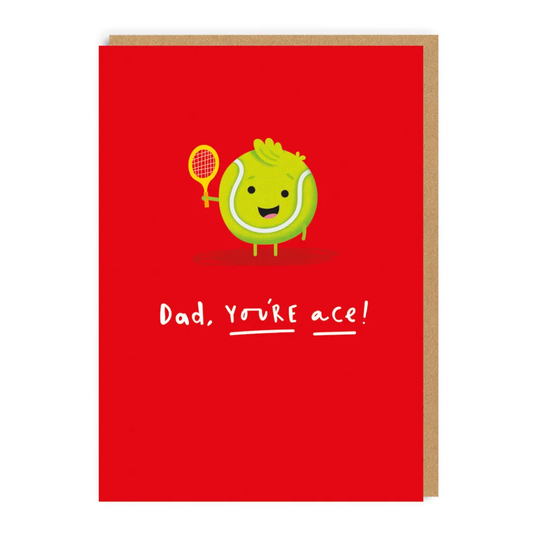 Jennie Bradley Father's Day Cards*Dad You're Ace Tennis Father's Day Card 🎾 | Ohh Deer