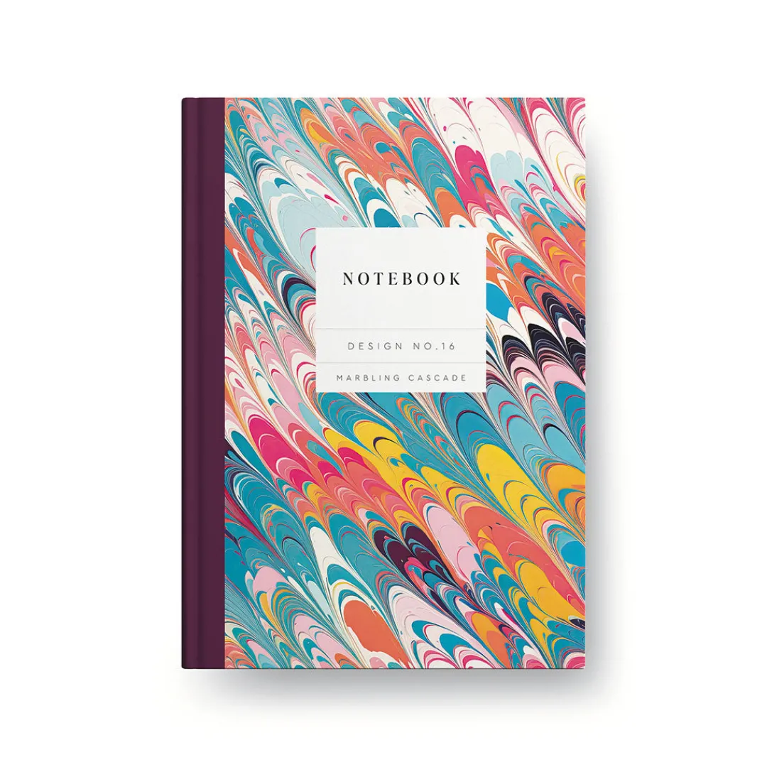 Kaleido Premium Notebooks|Stationery Gifts*Design No.16 Marbling Cascade Hardback Notebook (OS)