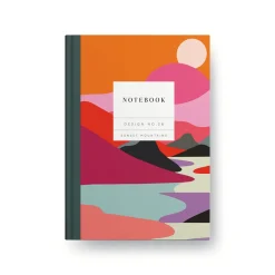 Kaleido Premium Notebooks|Stationery Gifts*Design No.28 Sunset Mountains Hardback Notebook (OS)