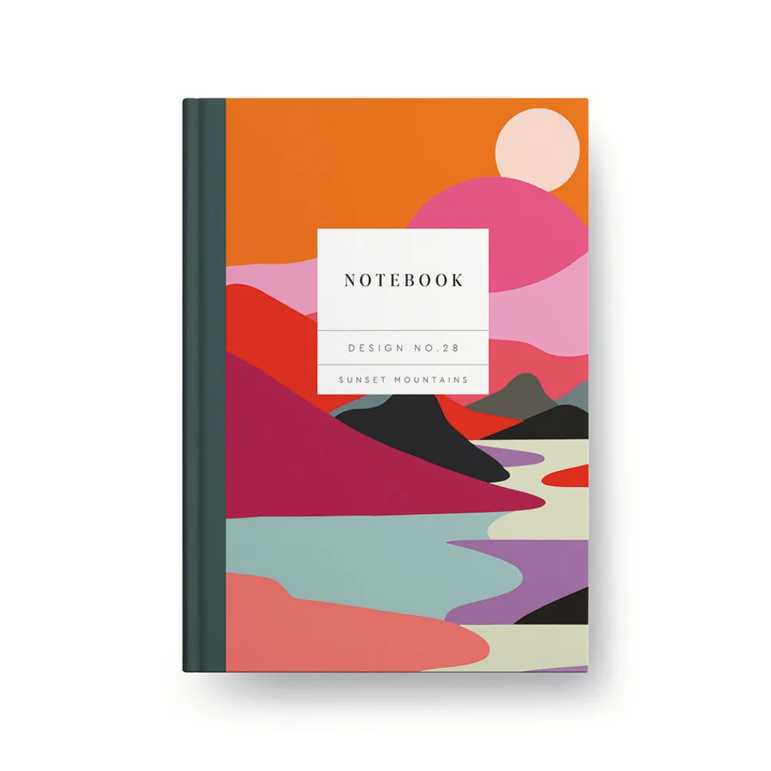 Kaleido Premium Notebooks|Stationery Gifts*Design No.28 Sunset Mountains Hardback Notebook (OS)