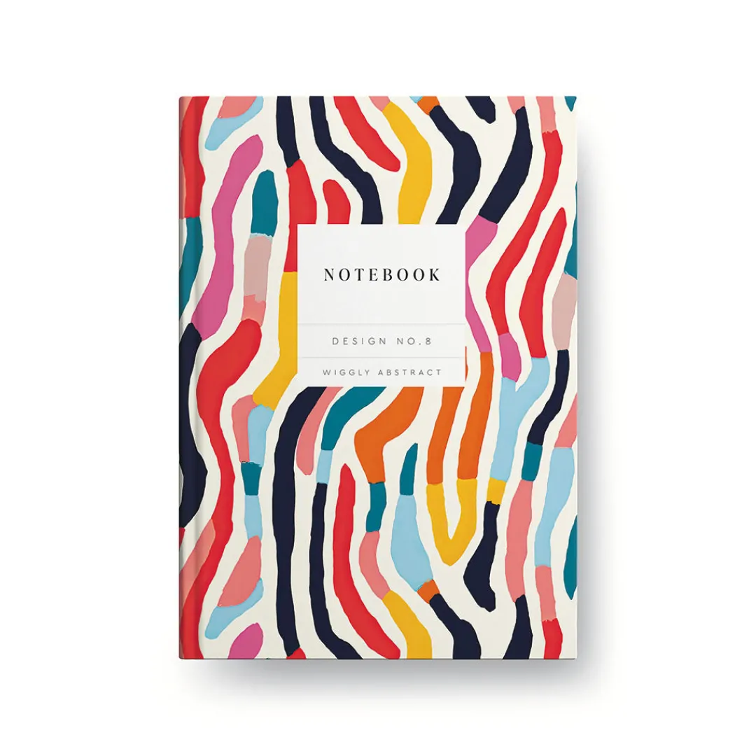 Kaleido Premium Notebooks|Stationery Gifts*Design No.8 Wiggly Abstract Hardback Notebook