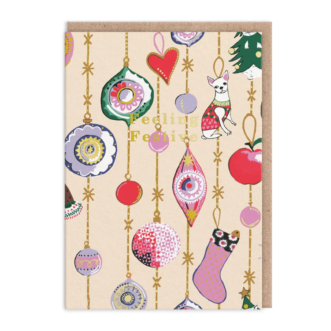 Cath Kidston Christmas Cards*Feeling Festive Baubles Christmas Card | Ohh Deer