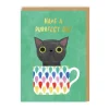 Angela Rozelaar Birthday Cards*Green Teacup Cat Greeting Card | Ohh Deer