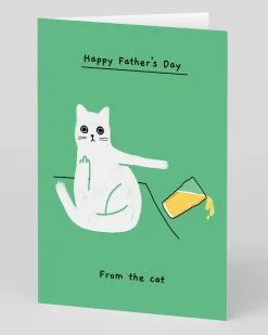 Ken The Cat Father's Day|Father's Day Cards*Happy Father's Day From The Cat Greeting Card | Ohh Deer