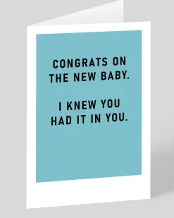 Ohh Deer Congratulations|New Arrival*I Knew You Had It In You New Baby Card |