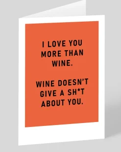 Kerry Norman Valentine's Day|Birthday*I Love You More Than Wine Greeting Card | Ohh Deer