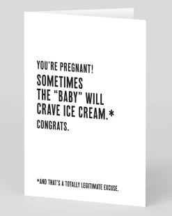 Huckleberry Letterpress Co. Congratulations|New Arrival*Ice Cream Cravings New Baby Card | Ohh Deer