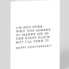 Huckleberry Letterpress Co. Anniversary*I'll Take It Anniversary Card | Ohh Deer