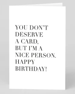 Huckleberry Letterpress Co. Birthday|Birthday Cards*I'm A Nice Person Birthday Card | Ohh Deer