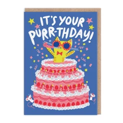Hello!Lucky Birthday Cards*It's You're Purrthday Card