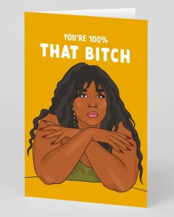 Party Mountain Paper Co. Birthday|Birthday Cards*Lizzo 100% That Bitch Greeting Card | Ohh Deer