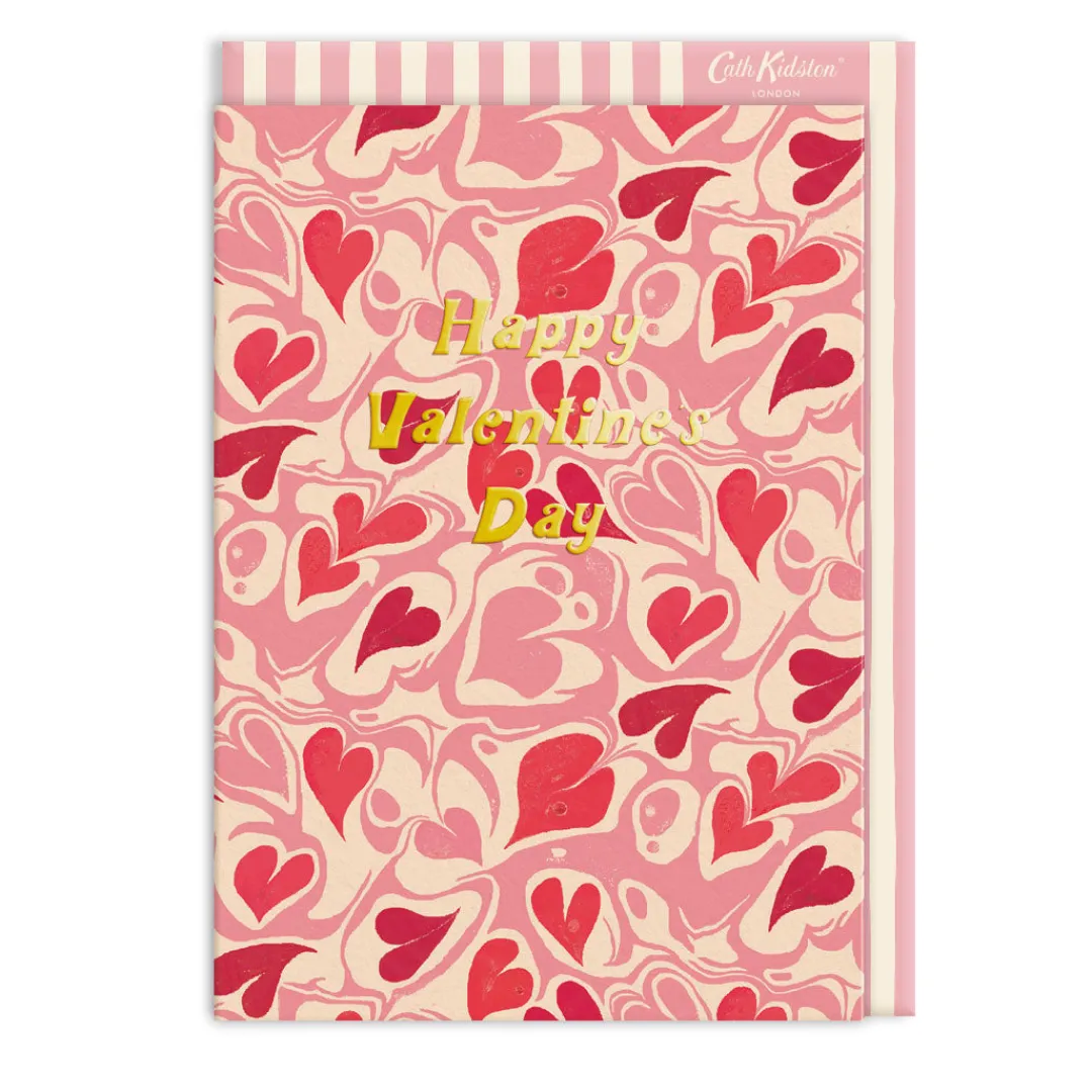 Cath Kidston Valentine's Day Cards*Marble Hearts Valentine's Day Card | Ohh Deer