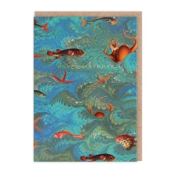 Kaleido Birthday Cards*Marble Sea Creatures Birthday Card