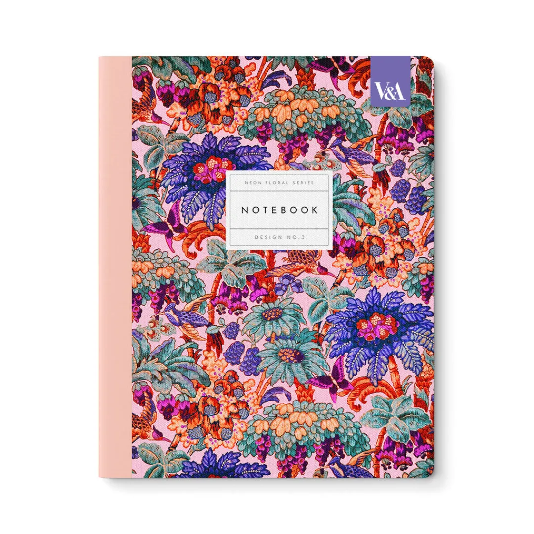 Vu0026A Notebooks Under £10|Stationery Gifts*Neon Floral Coral Jungle Premium Exercise Book
