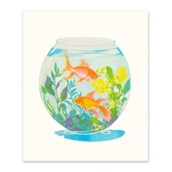 Ohh Deer Prints*Neon Goldfish Riso Print (12x10)