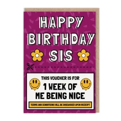 AbiGoLucky Birthday Cards*Nice For A Week Sister Birthday Card 🎟️ | Ohh Deer