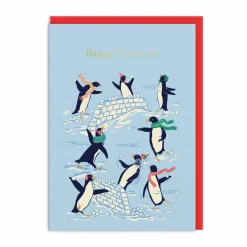 Emily Taylor Christmas Cards*Penguins Snowball Fight Christmas Card | Ohh Deer