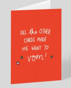 Charlotte Banks Valentine's Day|Anniversary*Personalised All The Other Cards Made Me Want To Vom! Greeting Card | Ohh Deer