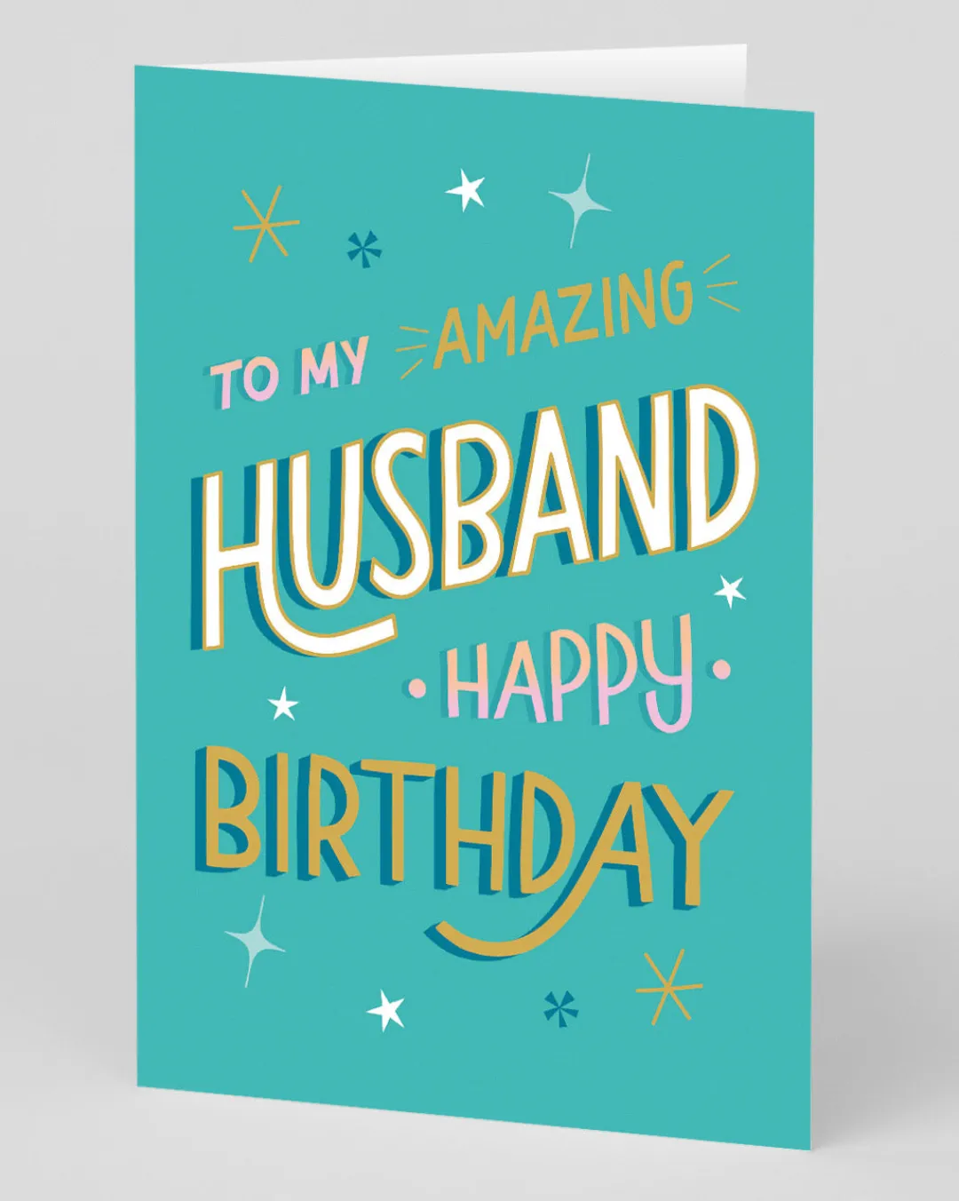 Ohh Deer Birthday|Birthday Cards*Personalised Amazing Husband - Letters Greeting Card |