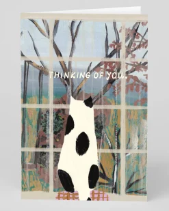 Emily Doliner Thinking Of You*Personalised Cat In Window Thinking Of You Card | Ohh Deer