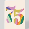 Raspberry Blossom Birthday|Birthday Cards*Personalised Colourful Rainbow Striped Numbers 75th Birthday Card | Ohh Deer