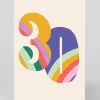 Raspberry Blossom Birthday|Birthday Cards*Personalised Colourful Rainbow Numbers 30th Birthday Card