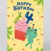 Stormy Knight Birthday|Birthday Cards*Personalised Cupcake 4th Birthday Card