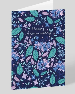 Ohh Deer Anniversary*Personalised Happy Anniversary Floral Greeting Card |