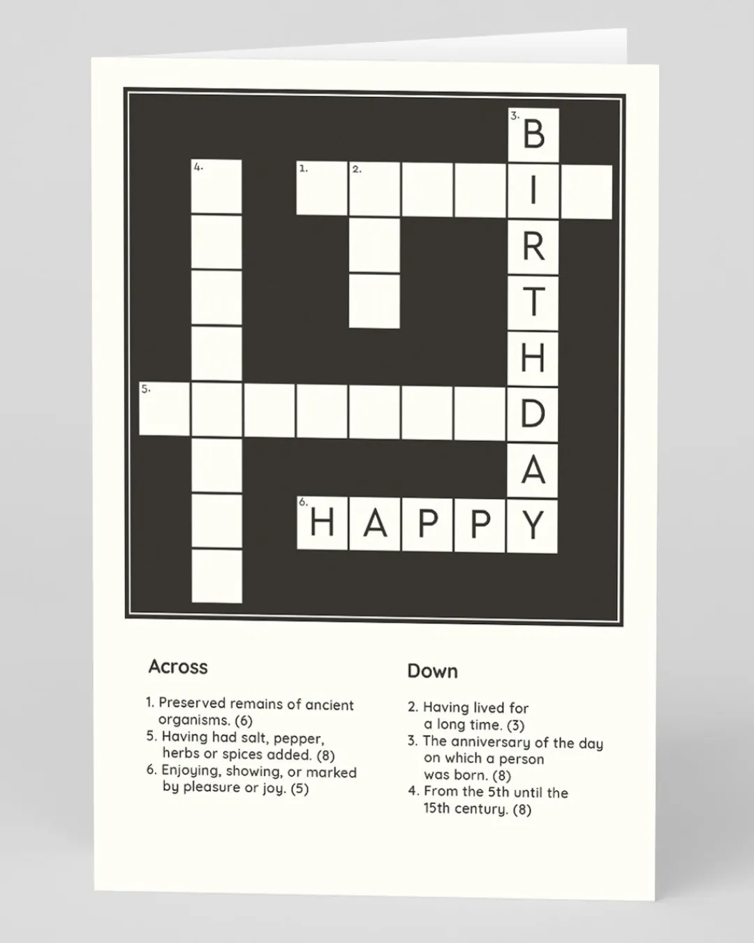 Ohh Deer Birthday|Birthday Cards*Personalised Happy Birthday Crossword Birthday Card |
