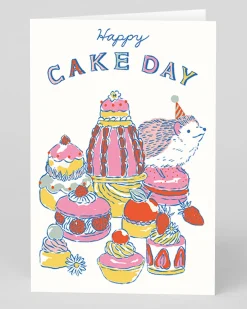 Emily Taylor Birthday|Birthday Cards*Personalised Hedgehog and Cake Greeting Card | Ohh Deer