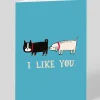 Gemma Correll Valentine's Day|Anniversary*Personalised I Like You Greeting Card | Ohh Deer