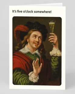 Ohh Deer Birthday|Birthday Cards*Personalised It's 5 'O Clock Somewhere Greeting Card |