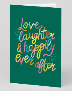 Raspberry Blossom Wedding|Anniversary*Personalised Love, Laughter & Happily Ever After Greeting Card | Ohh Deer