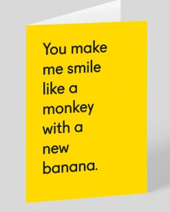 Twin Pines Anniversary*Personalised Monkey With a New Banana Greeting Card | Ohh Deer