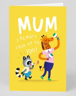Ohh Deer Mother's Day|Birthday*Personalised Mum, I'll Always Look Up To You Giraffe Greeting Card |