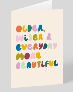 Raspberry Blossom Birthday|Birthday Cards*Personalised Older, Wiser & Everyday More Beautiful Greeting Card | Ohh Deer